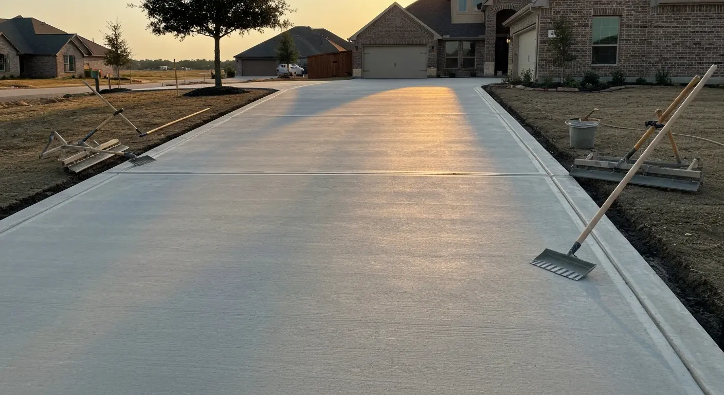 Residential concrete driveway in Seagoville