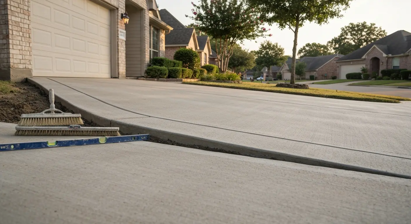 Residential concrete driveway