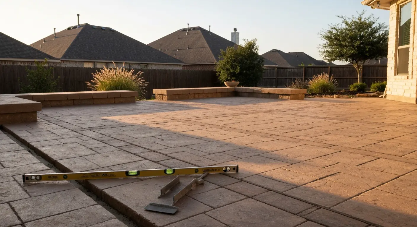 Decorative patio in Frisco residential area