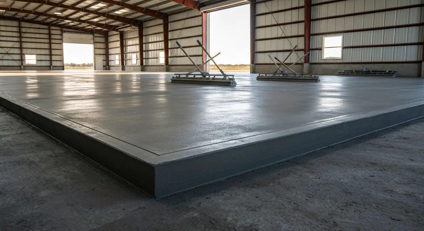 Commercial concrete warehouse slab