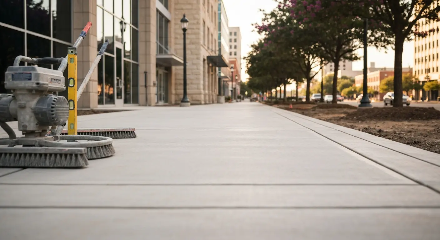 Commercial concrete walkway in Dallas