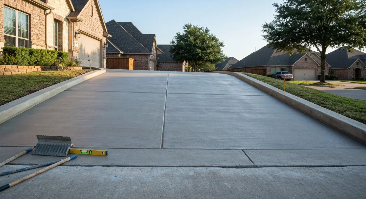 Concrete driveway installation