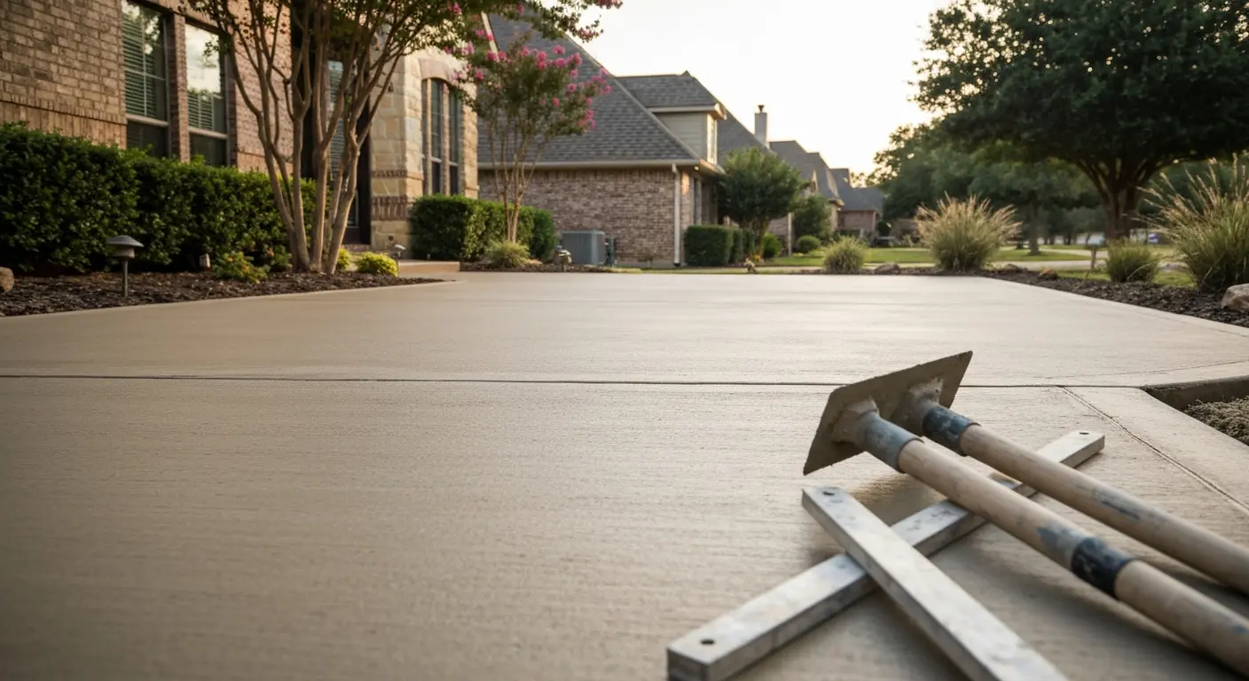 Residential concrete driveway