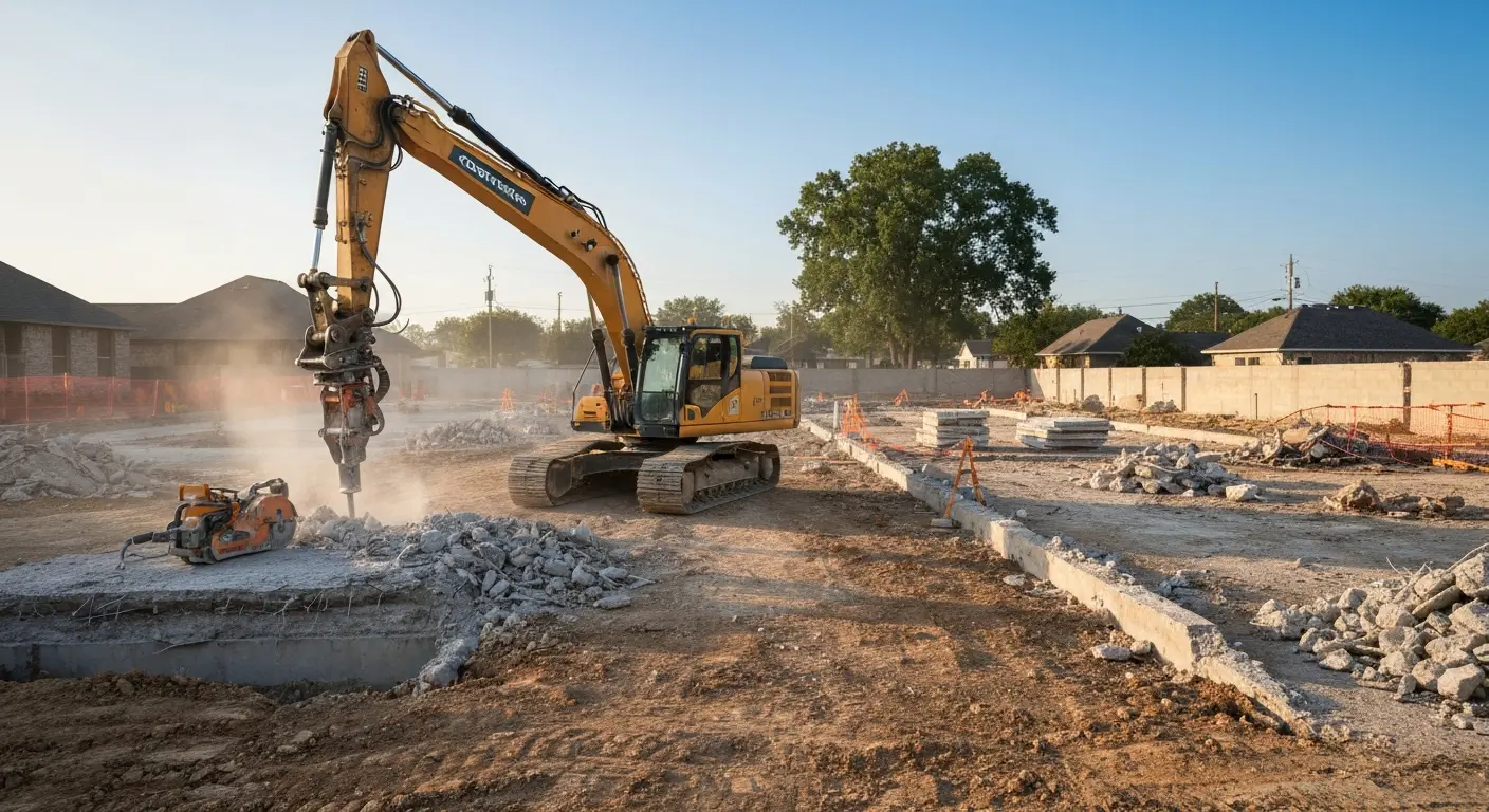 Concrete demolition project in Crandall