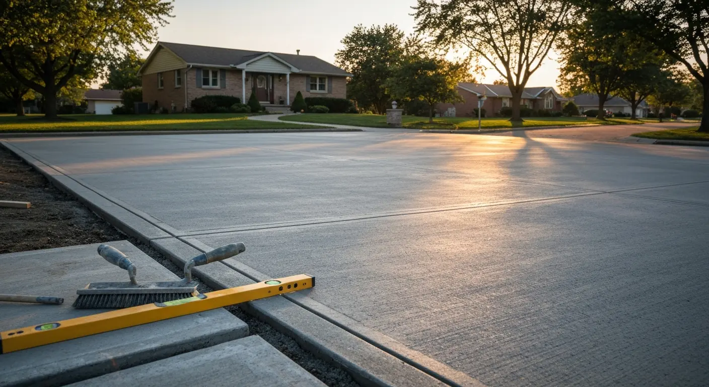 Durable concrete driveway installation