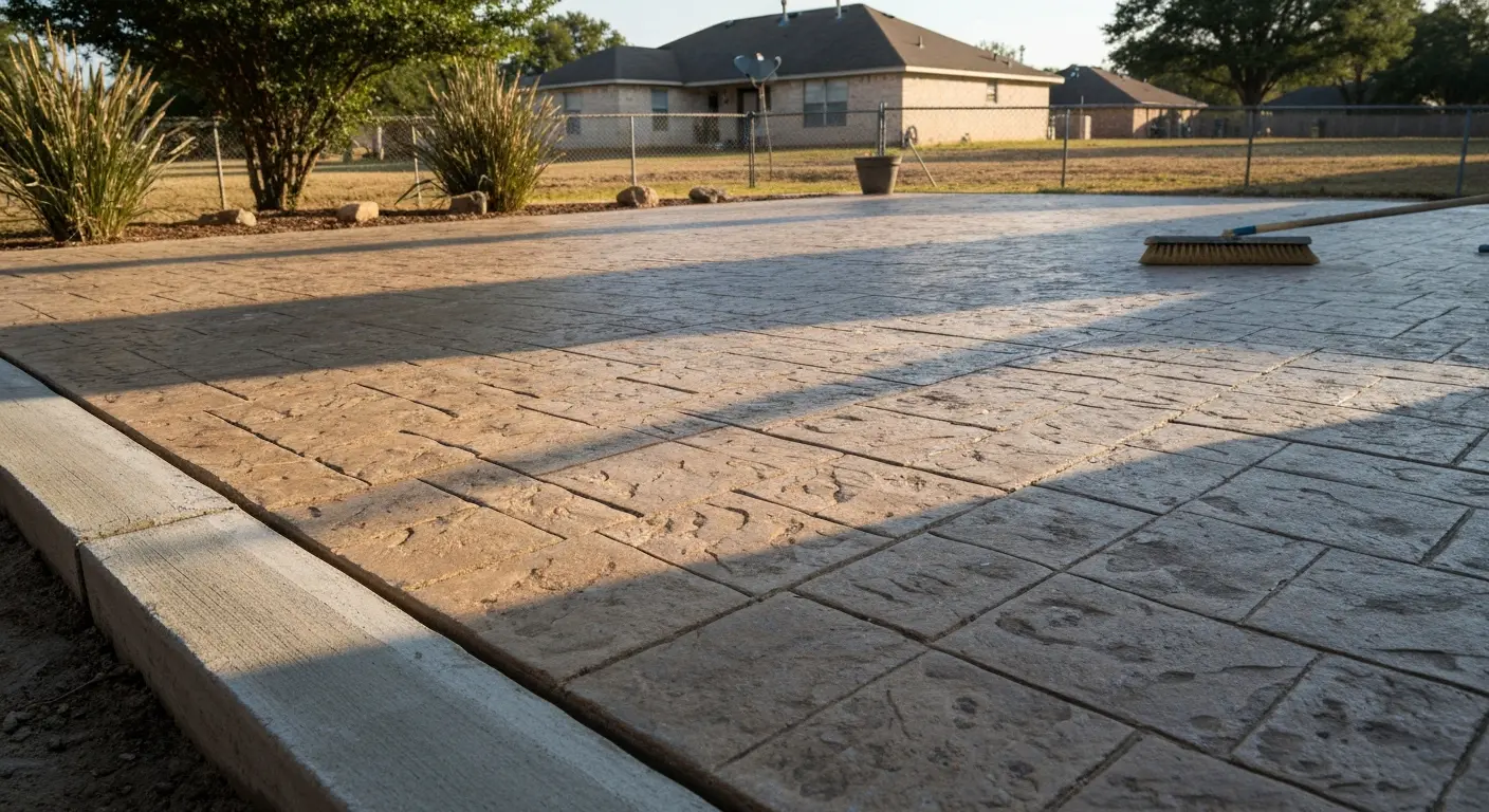 Stamped concrete patio