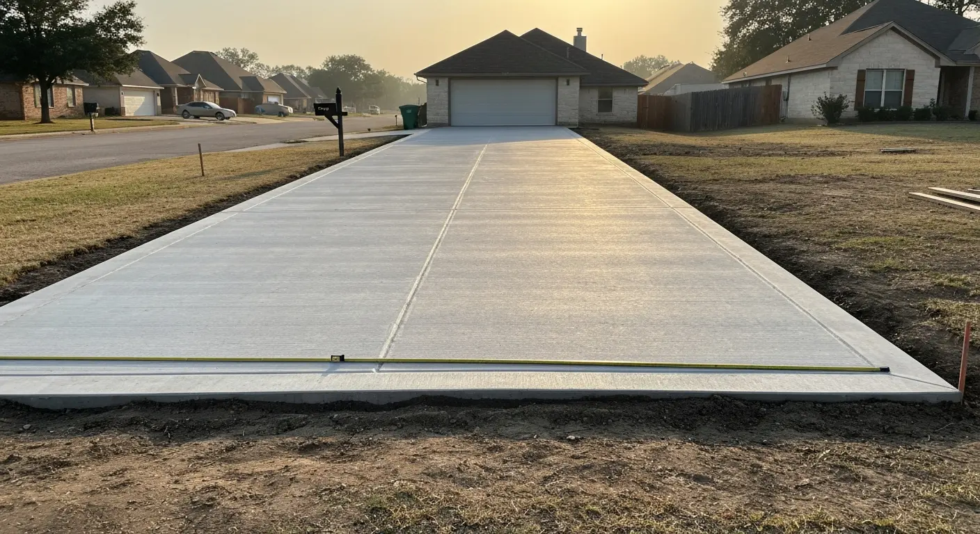 Residential concrete driveway