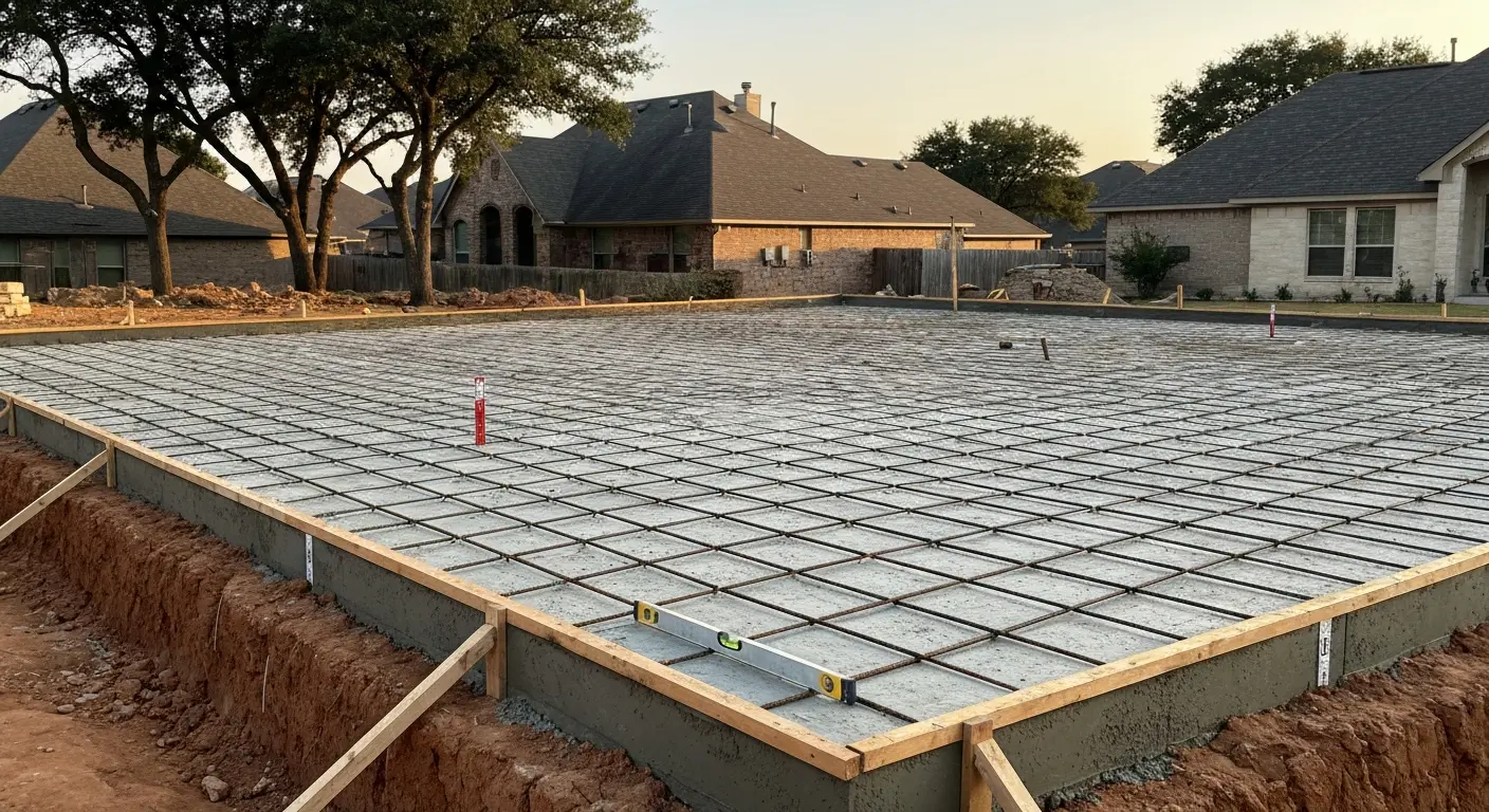 New development concrete slab in Wylie