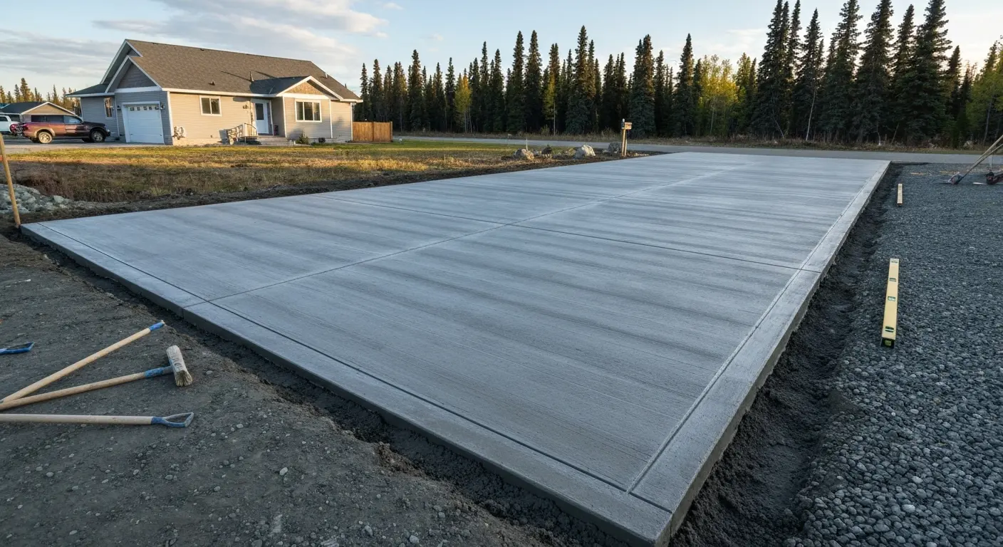 Concrete driveway
