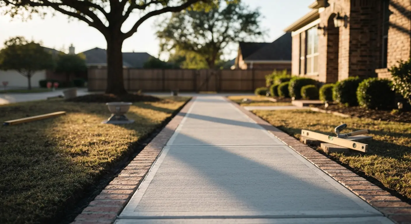 Replaced concrete walkway