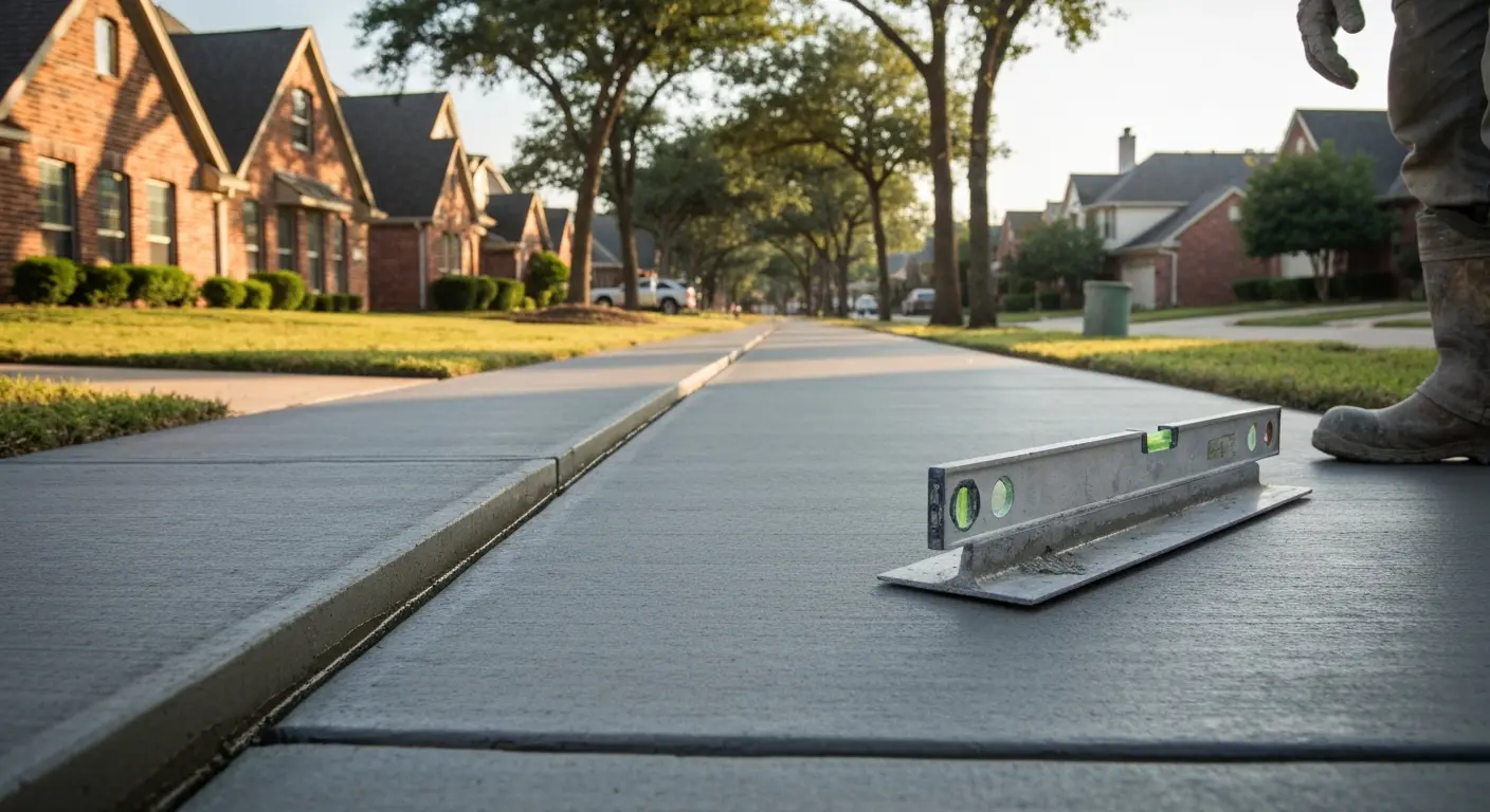 Concrete walkway installation