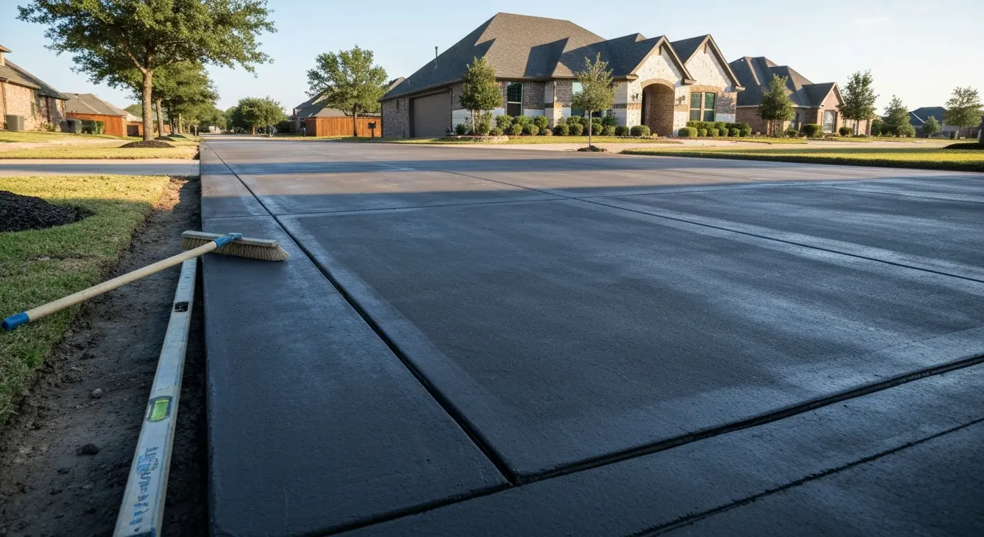 Driveway concrete project in Frisco