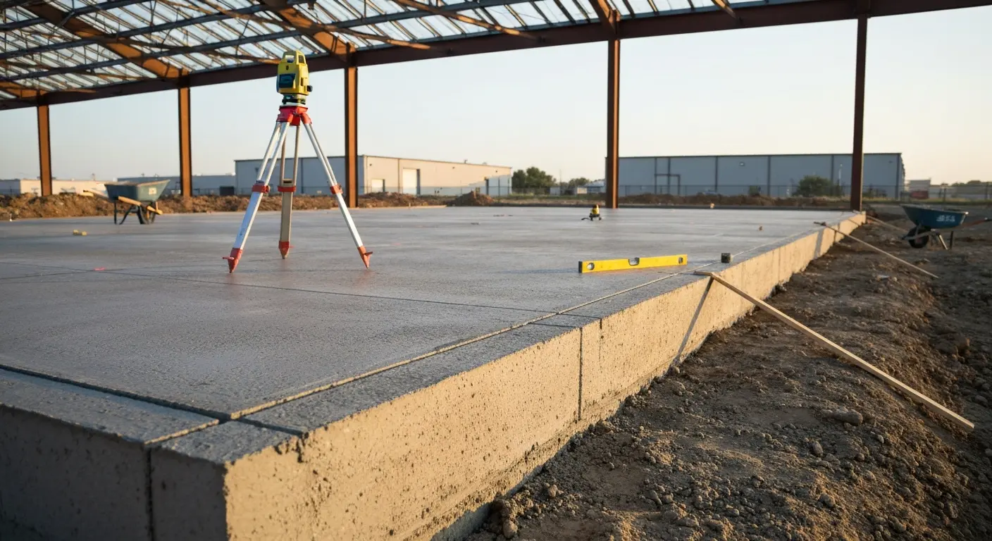 Commercial concrete foundation for new development