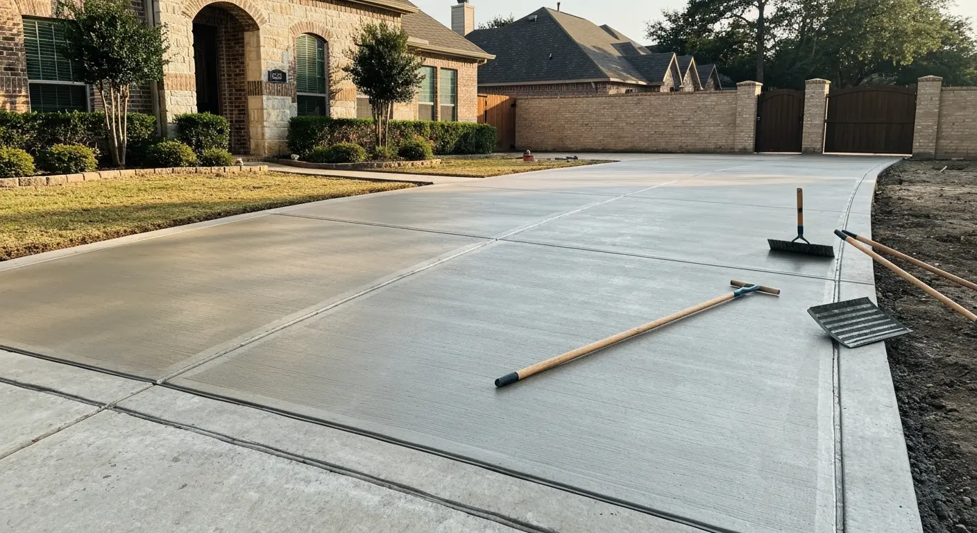 Concrete driveway installation