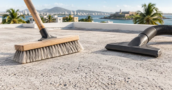 Porous concrete roof preparation