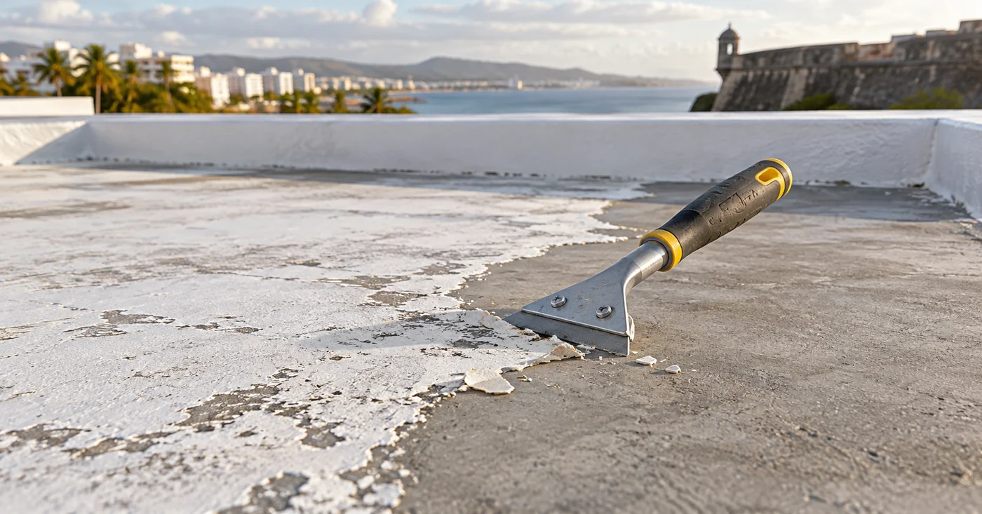 Existing roof coating preparation
