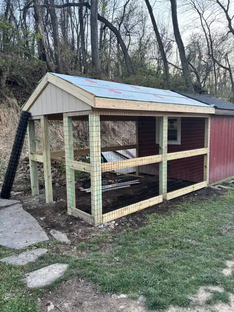Ben's personal chicken coop later in the build