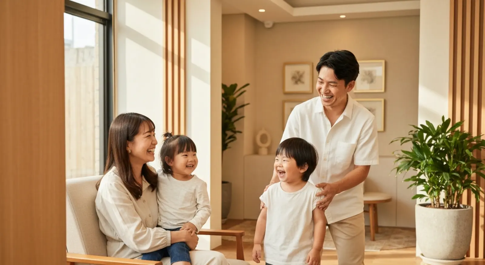 Happy family with beautiful smiles