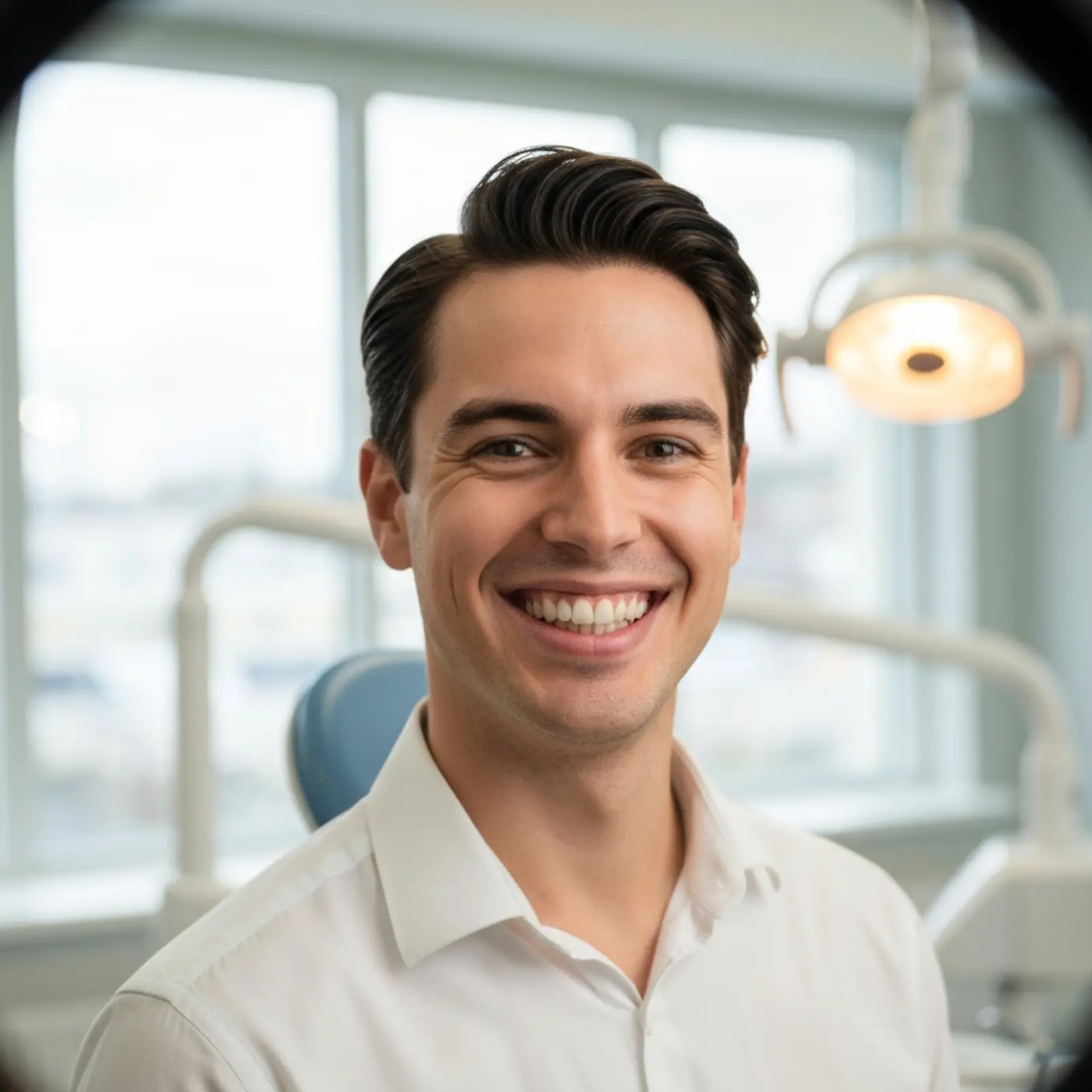 Confident patient smiling