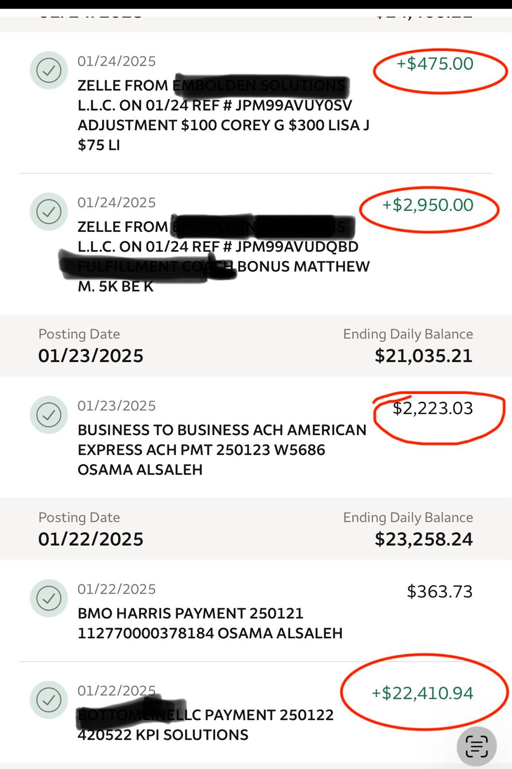 Bank statement — January 2025