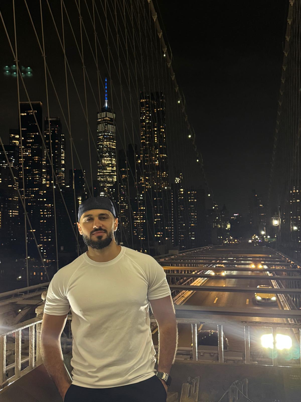 Sam at Brooklyn Bridge, NYC