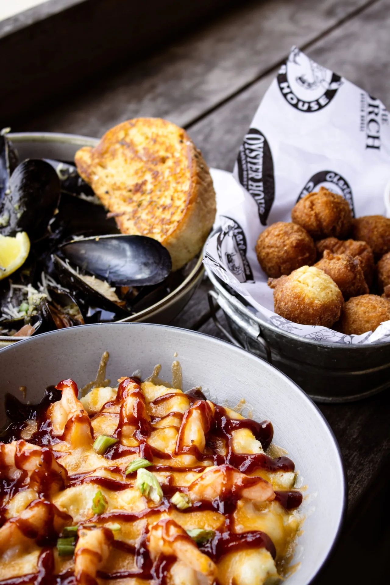 Fresh hushpuppies and dip