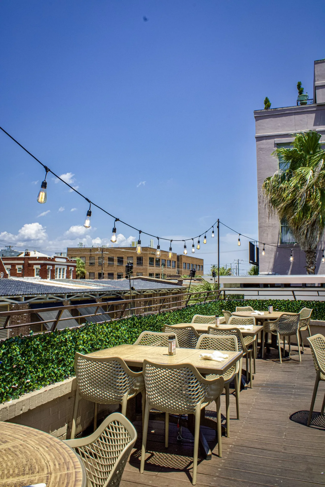 Market Street balcony dining view