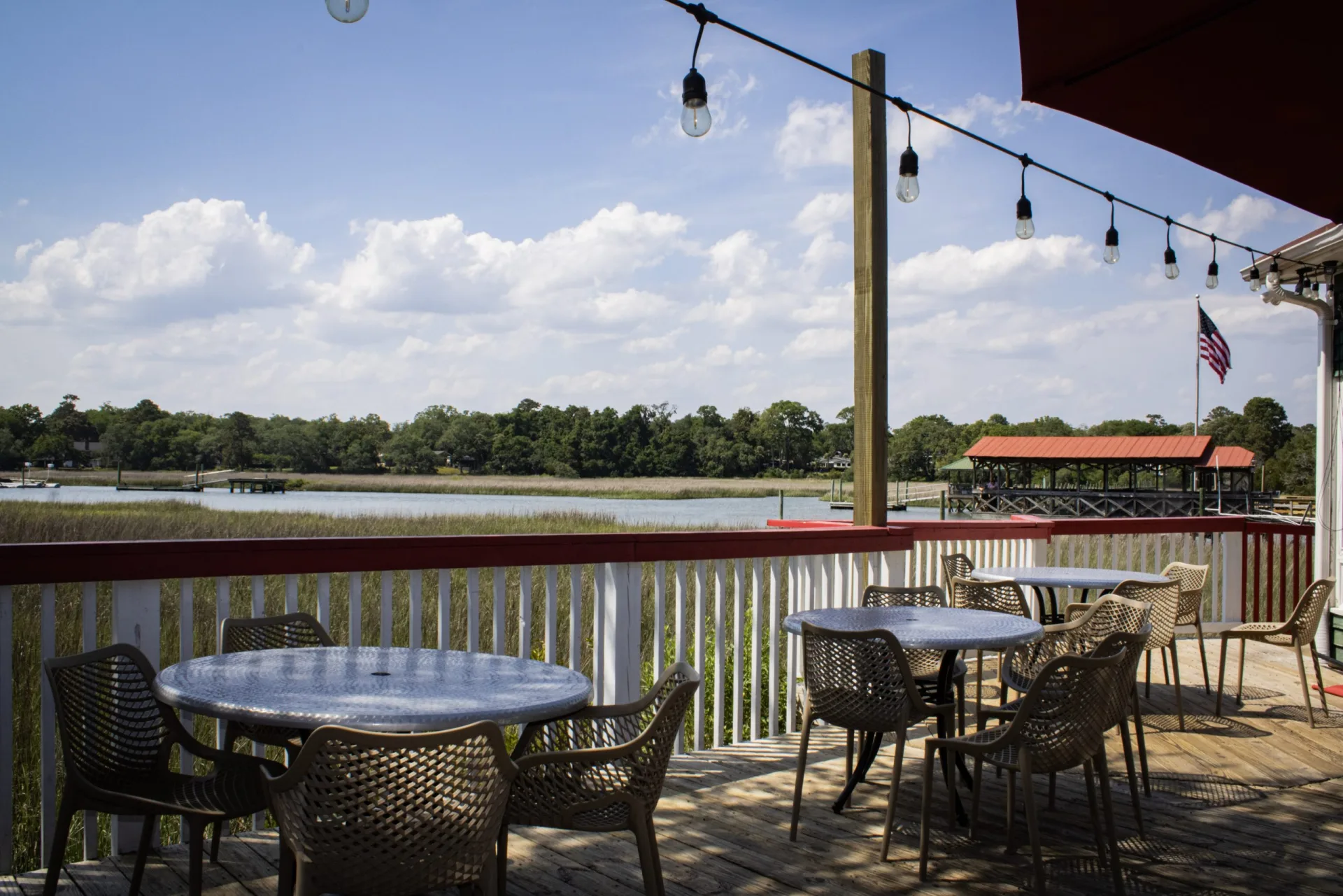 Shem Creek deck waterfront view