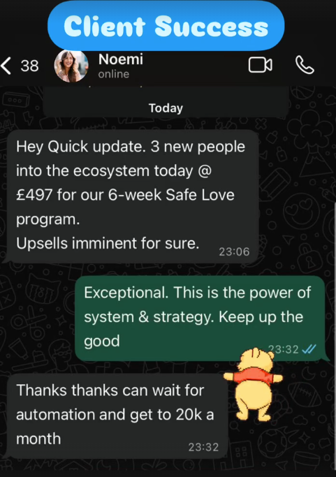WhatsApp: 3 new clients at £497