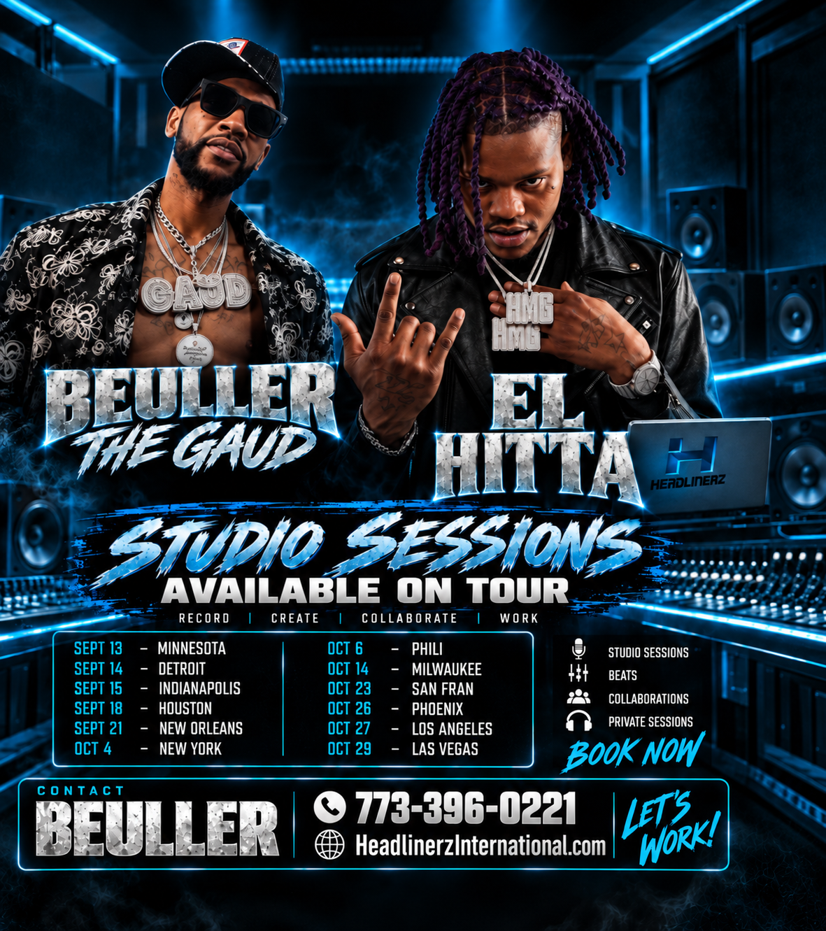 Beuller the Gaud studio session booking artwork