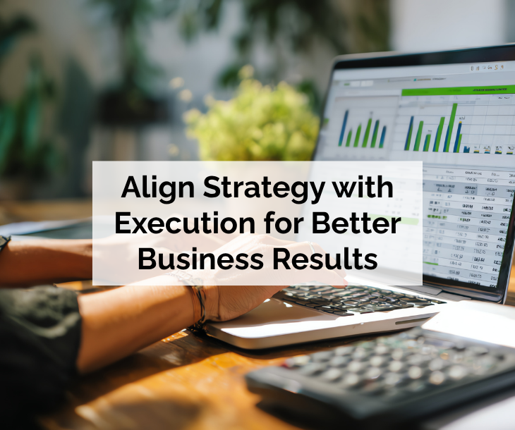 Align Strategy with Execution for Better Business Results - business woman typing on laptop keyboard with financial reports and graphs on the screen
