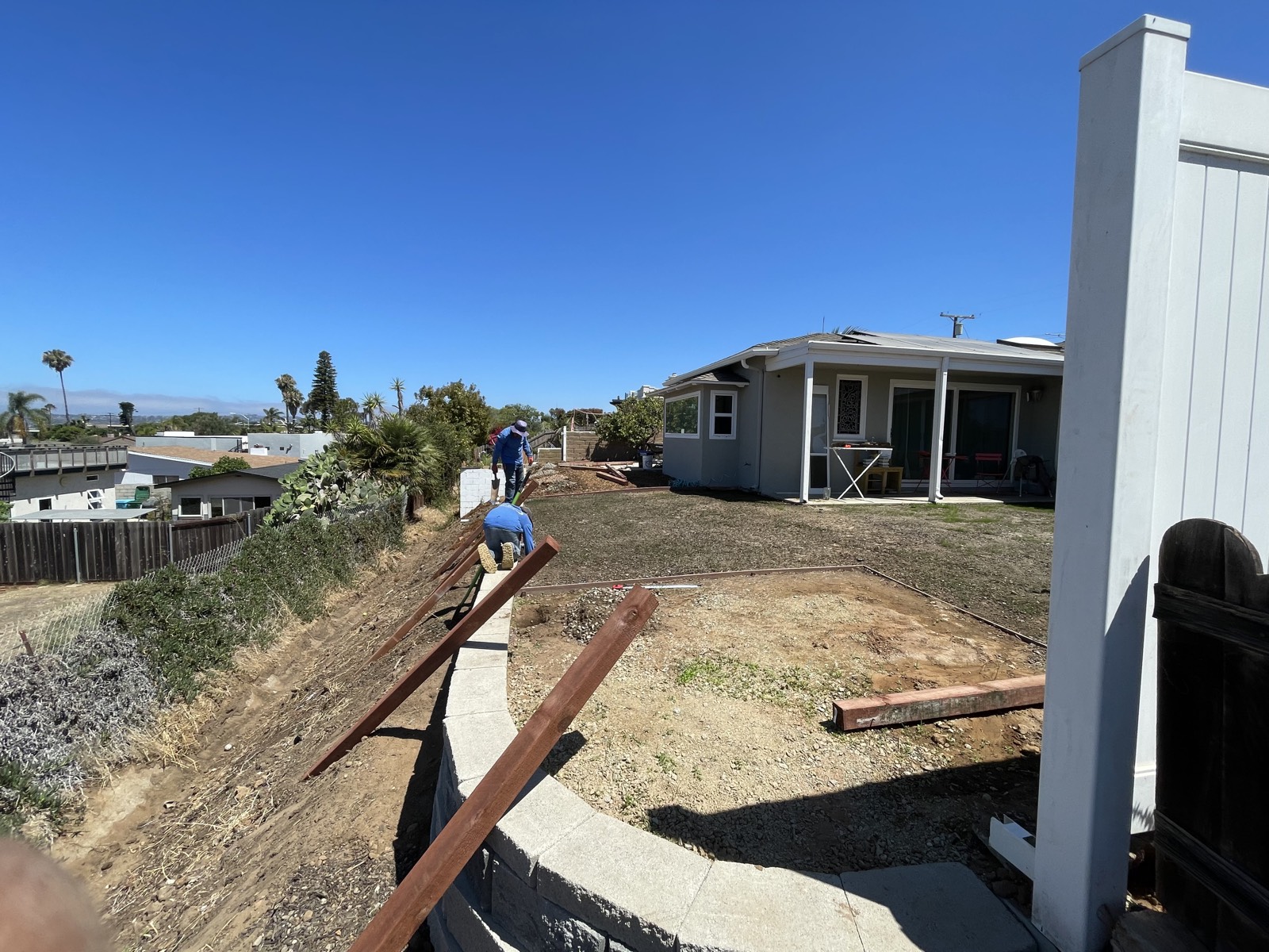 Before: fence under construction