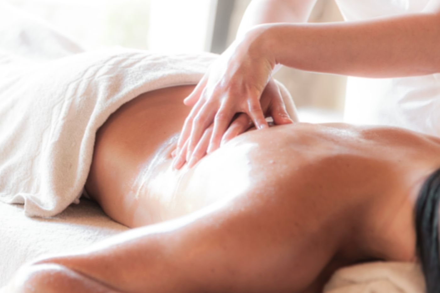 Registered massage therapy on a patient's back