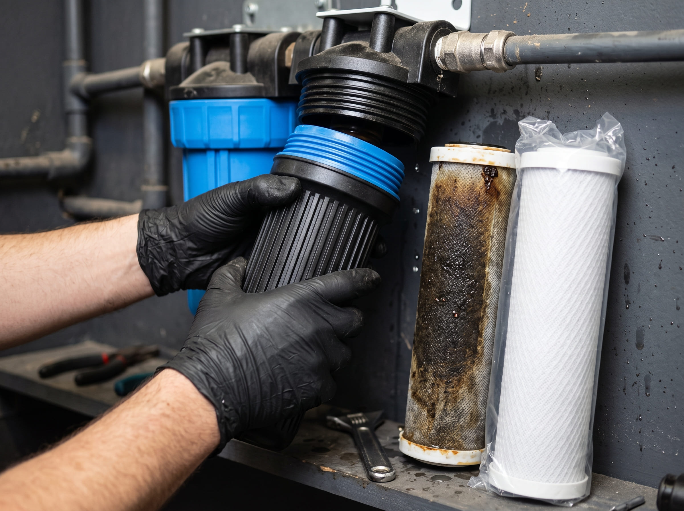 Filter cartridge and media replacement service on a Sunshine Coast whole house water filtration system