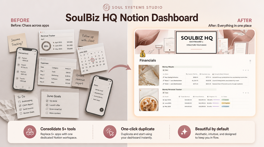 Soulbiz Dashboard preview