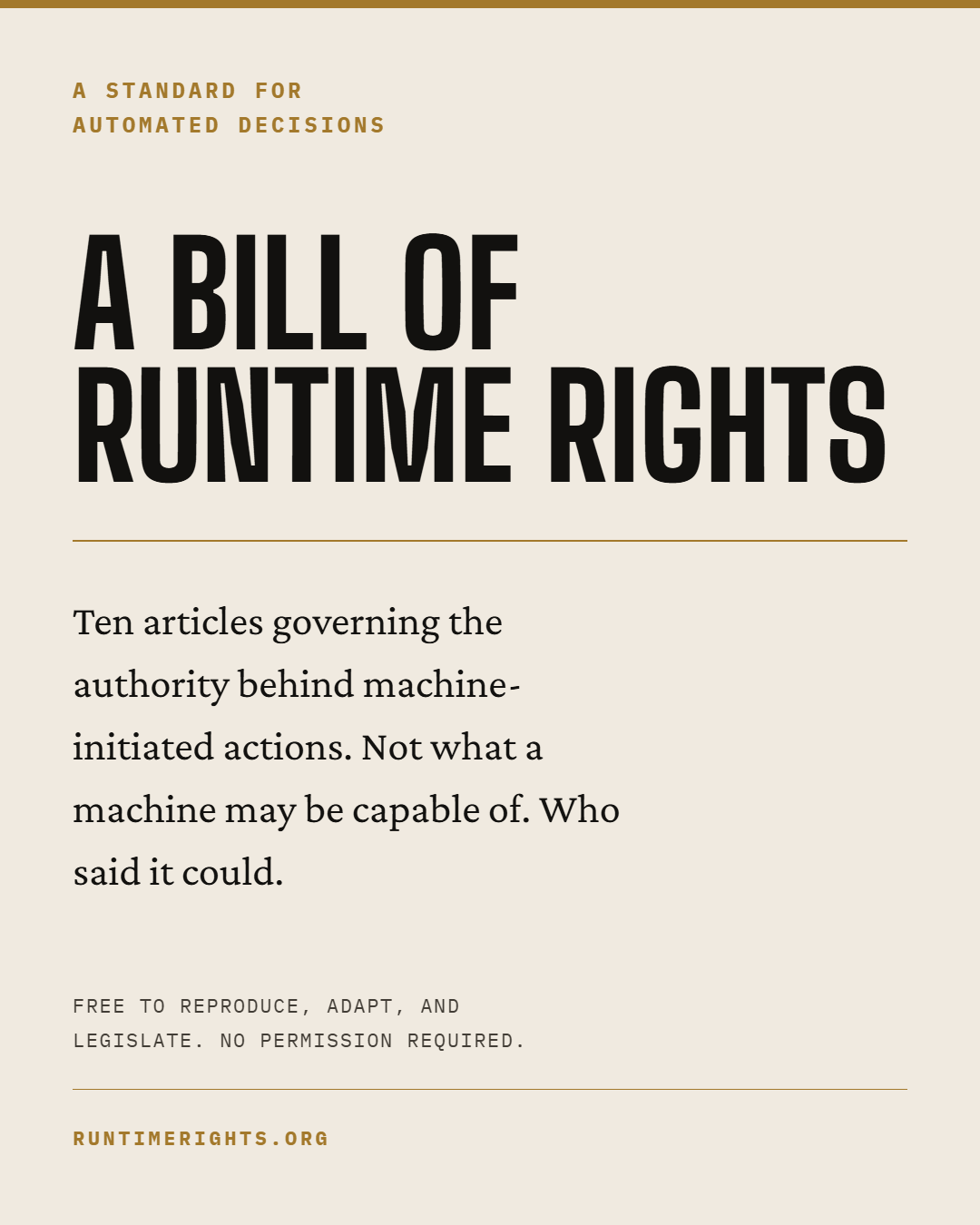 A Bill of Runtime Rights, ten articles
