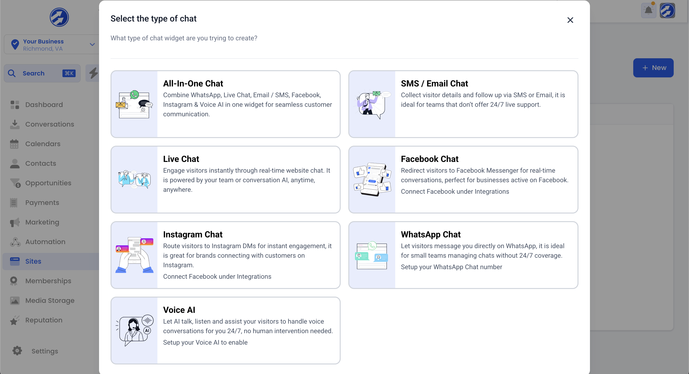 full scope chat widget flexible options for small businesses