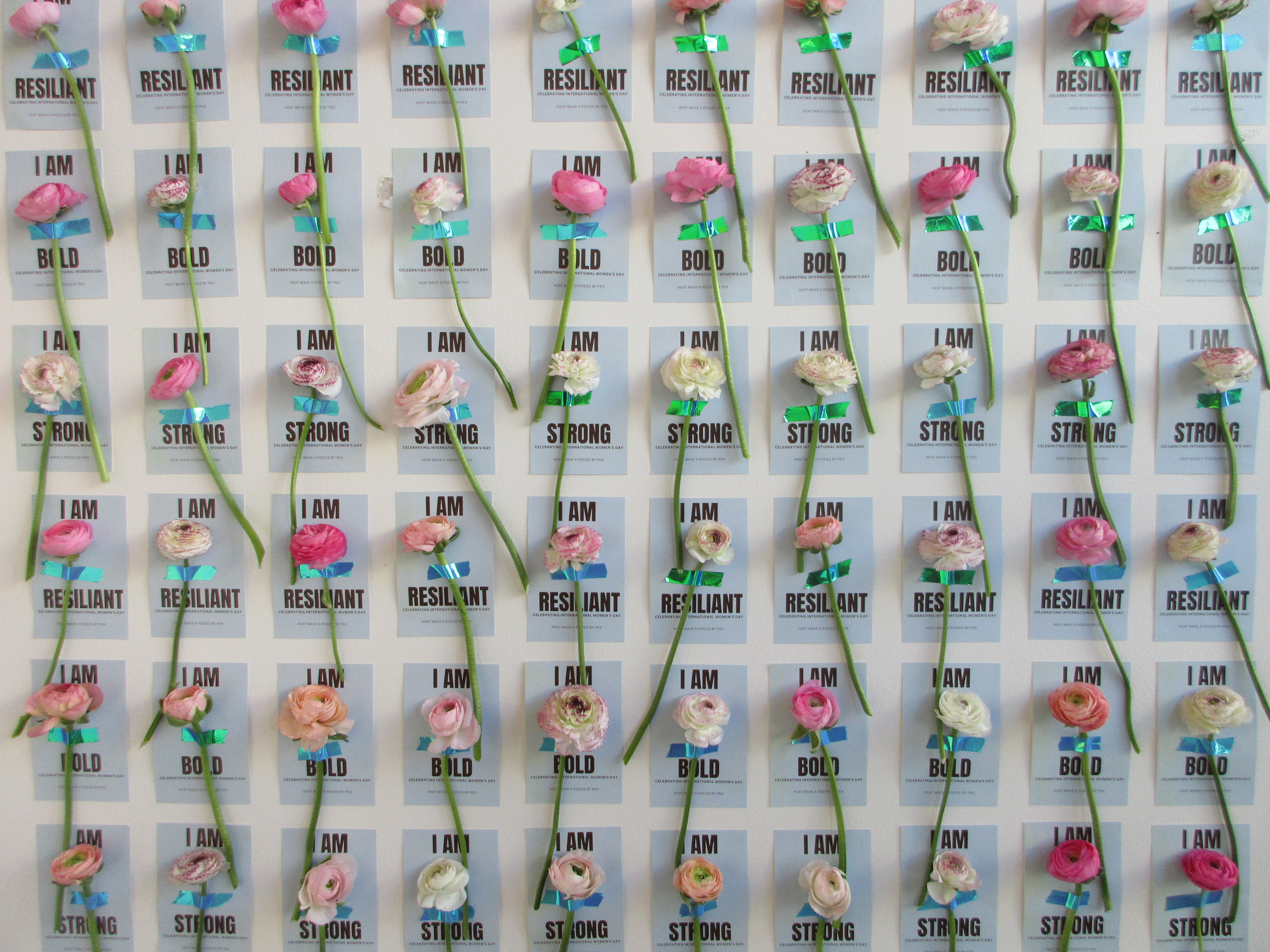 I Am Bold Resilient Strong floral wall