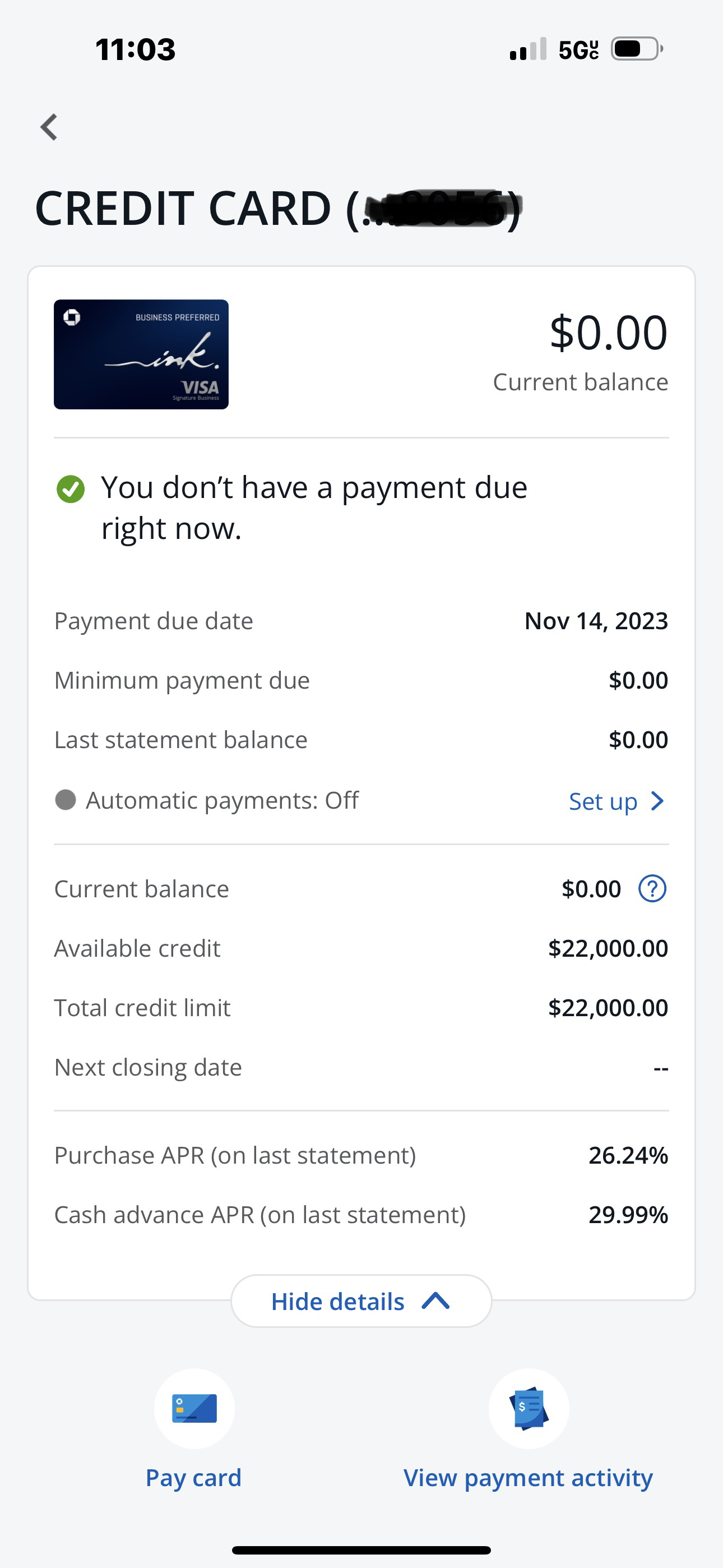 Chase Ink Business Preferred mit $22.000 Kreditlimit