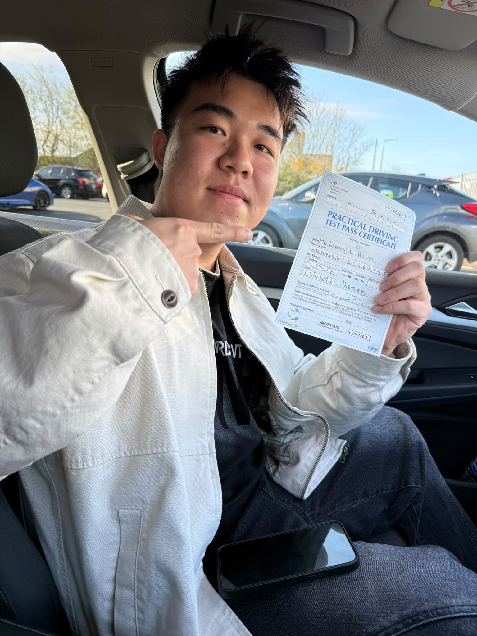 Successful driving test pass