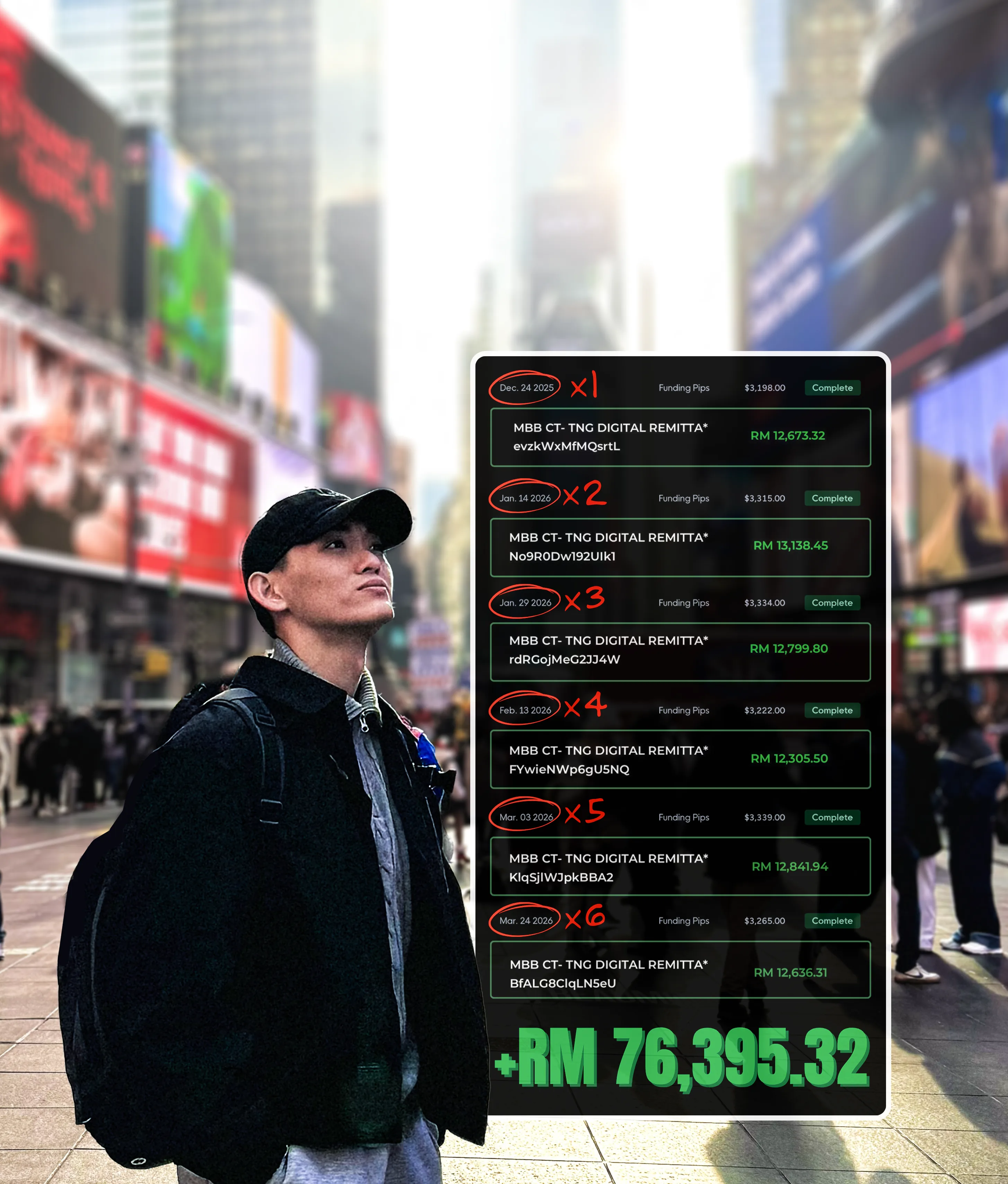 Qudrat 6 payouts proof — +RM 76,395.32 total