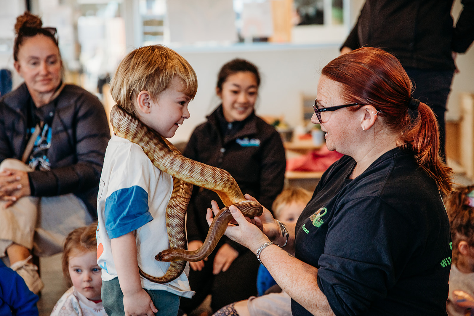 children learning with educators