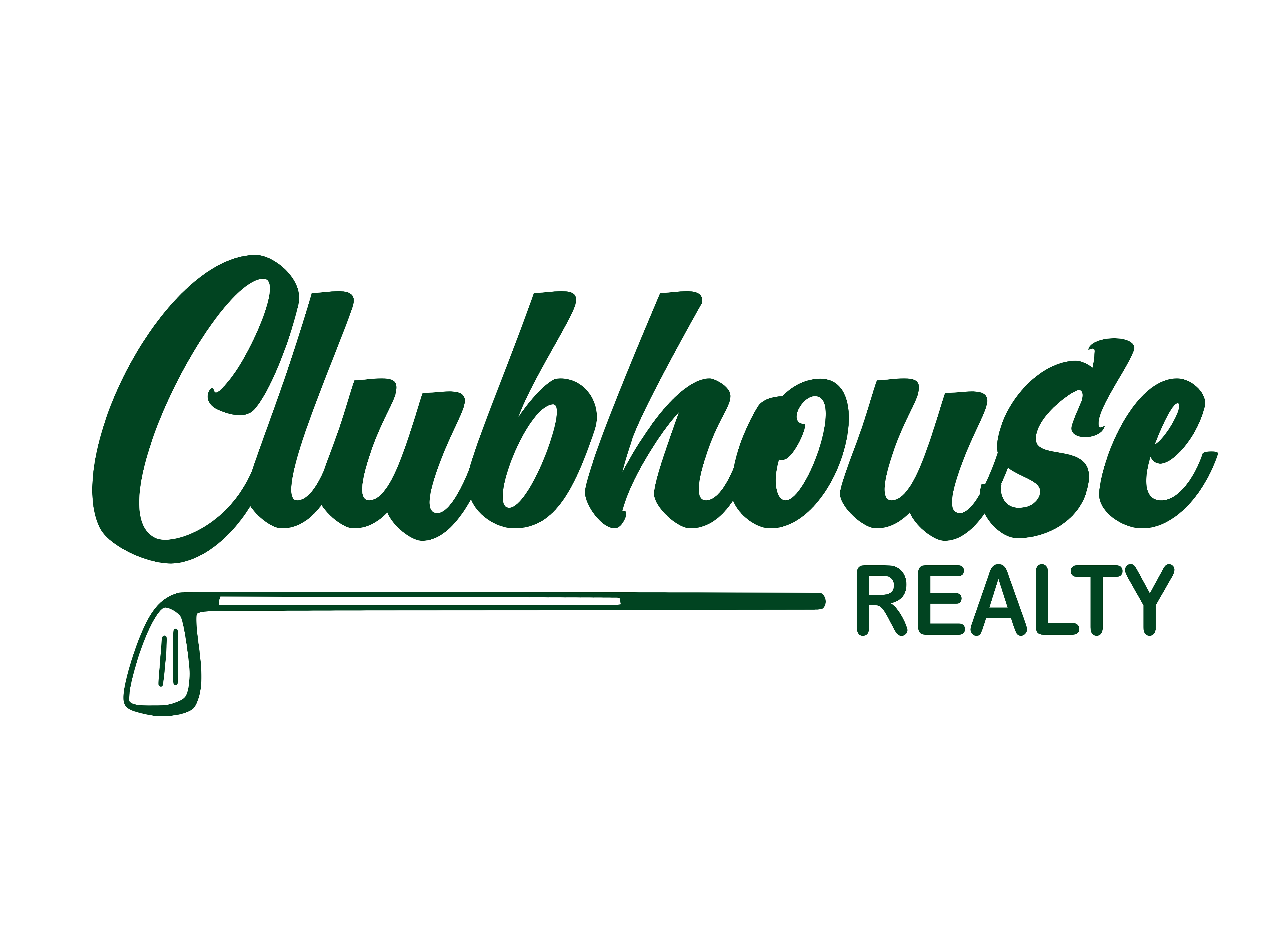 Clubhouse Realty golf-themed real estate brokerage logo - links to homepage