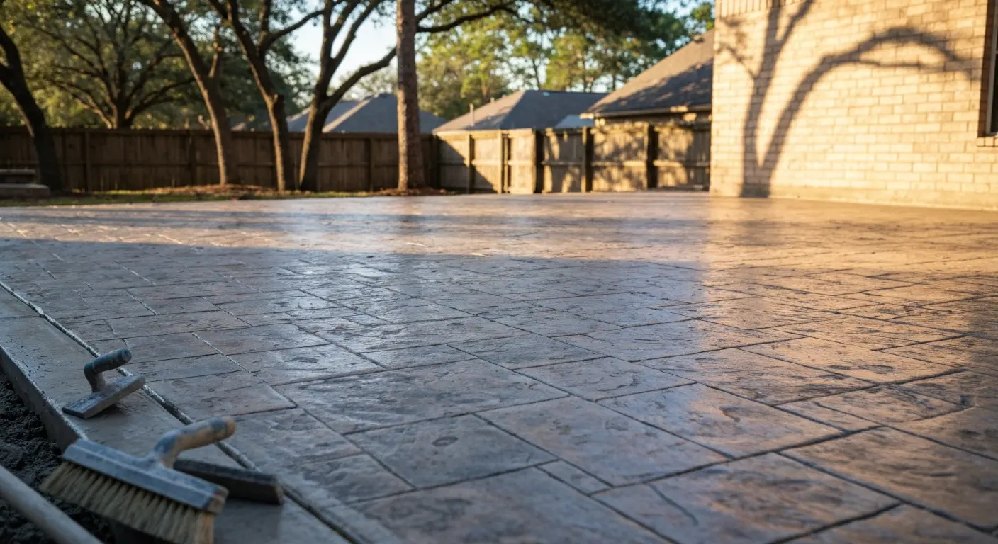 Stamped concrete patio