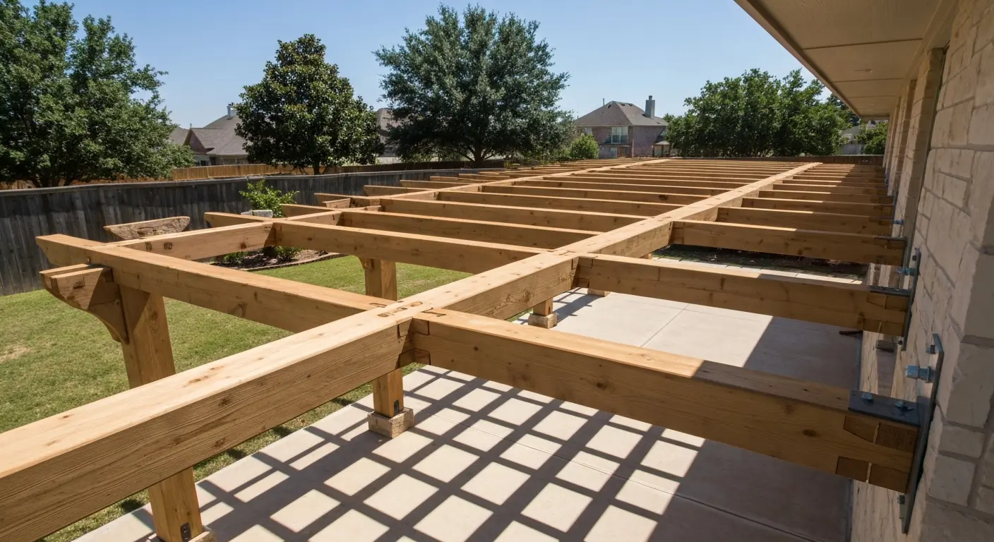 Attached patio pergola in Cypress