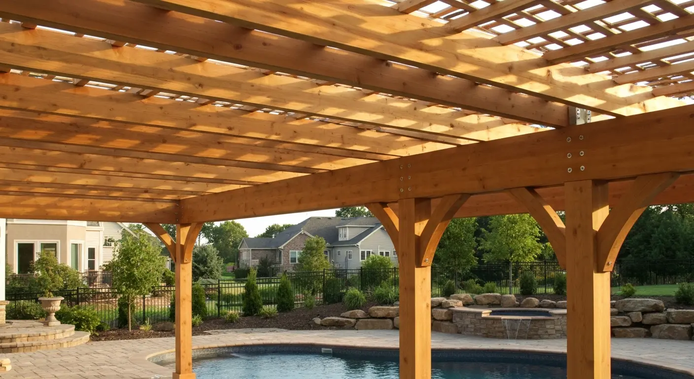 Cedar pergola structure