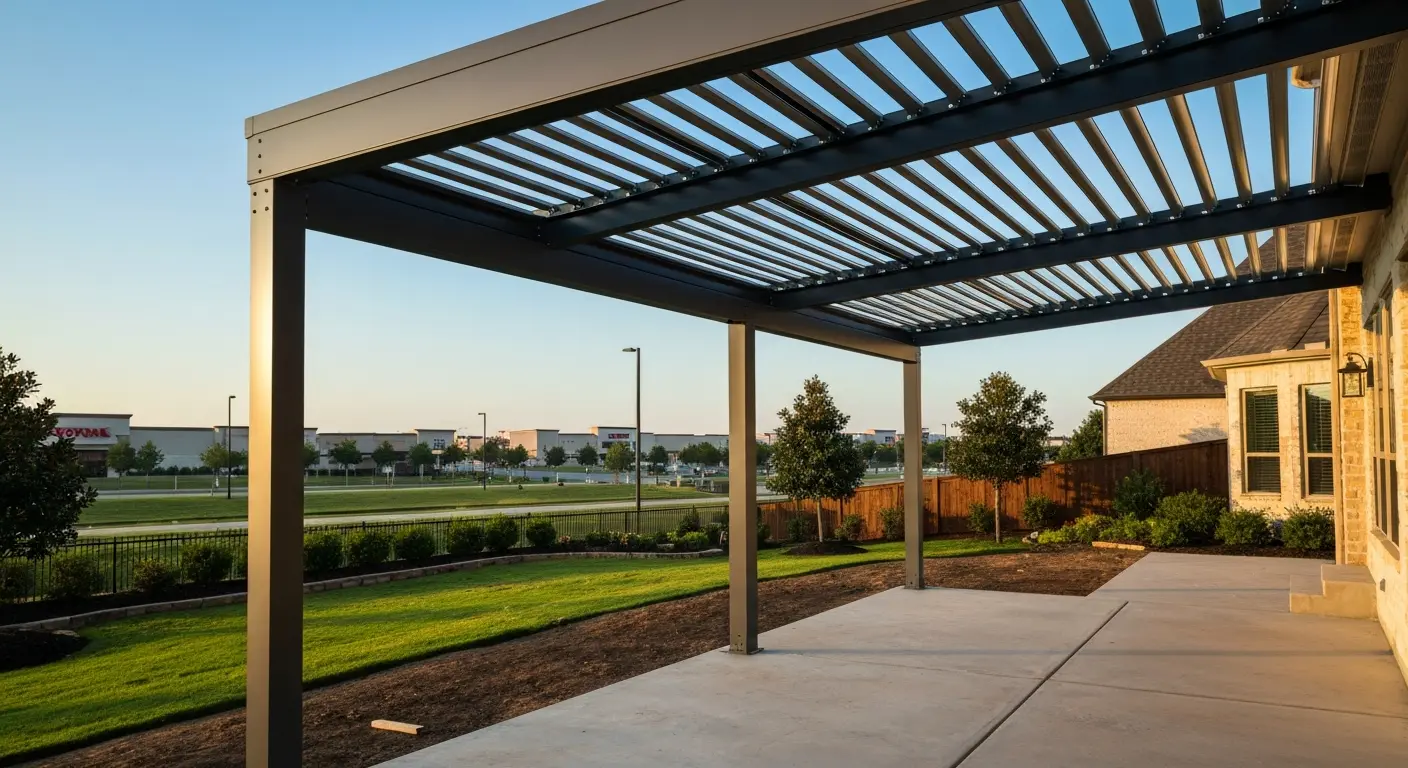 Modern pergola at Boardwalk-adjacent home