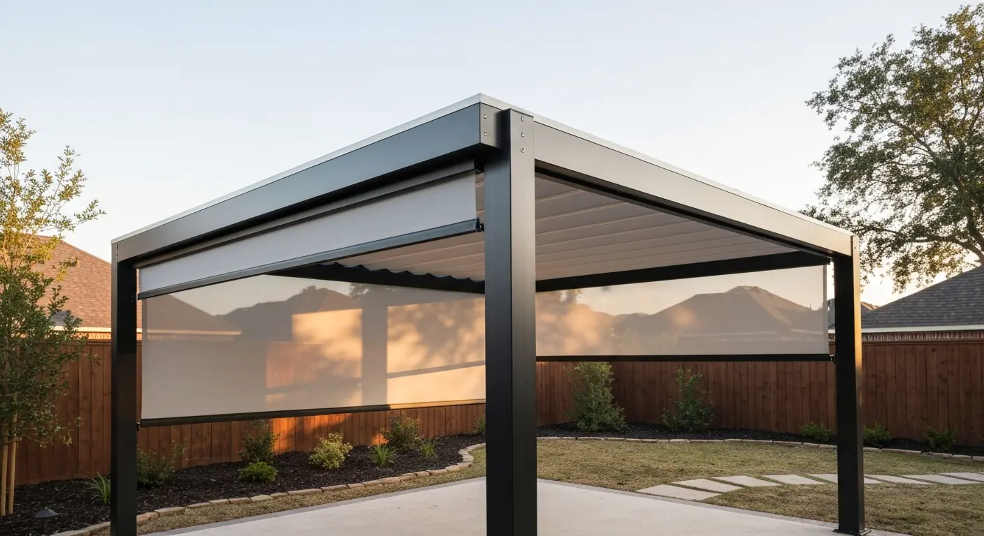 Pergola with shade cloth