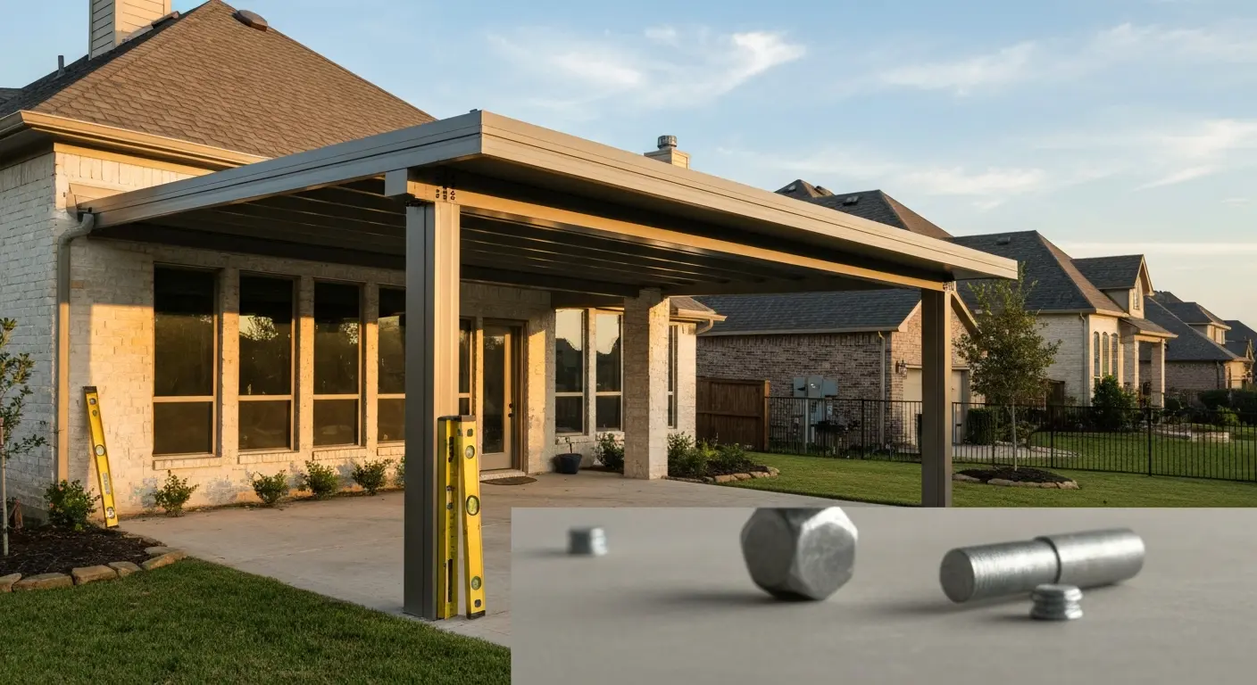 Solid patio cover installation