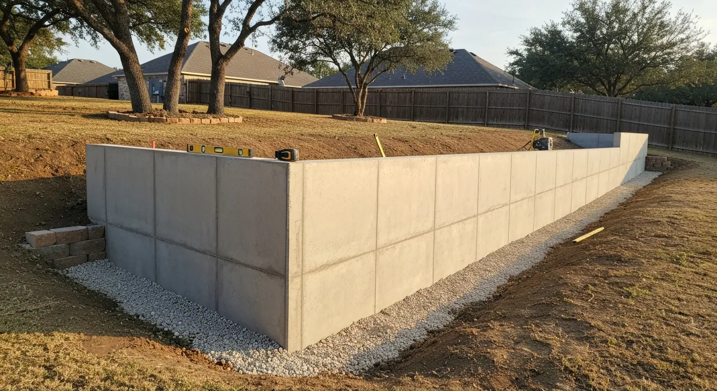 Retaining wall installation